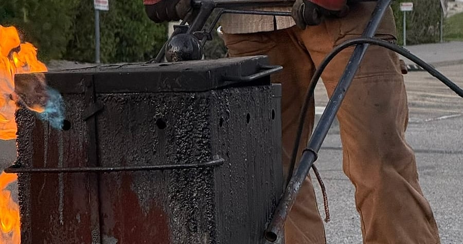 Hot Rubber Crack Sealing, Commercial Lot